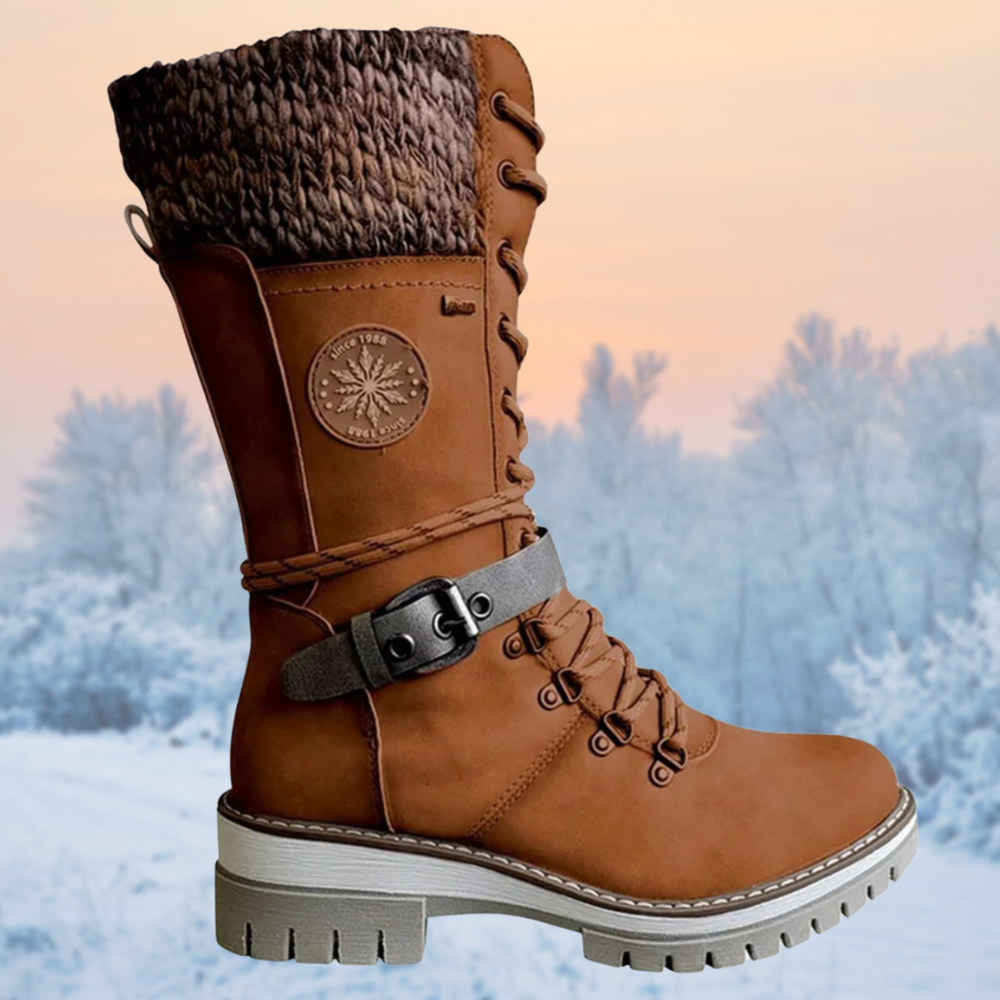 LAURINA - Unglaublich stylische und warme Winter Lederstiefel