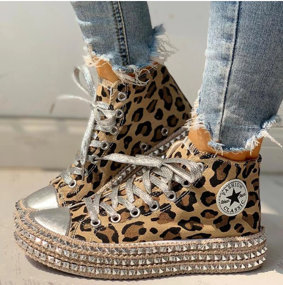 FREYA - Leoparden Glitzer Damenschuhe