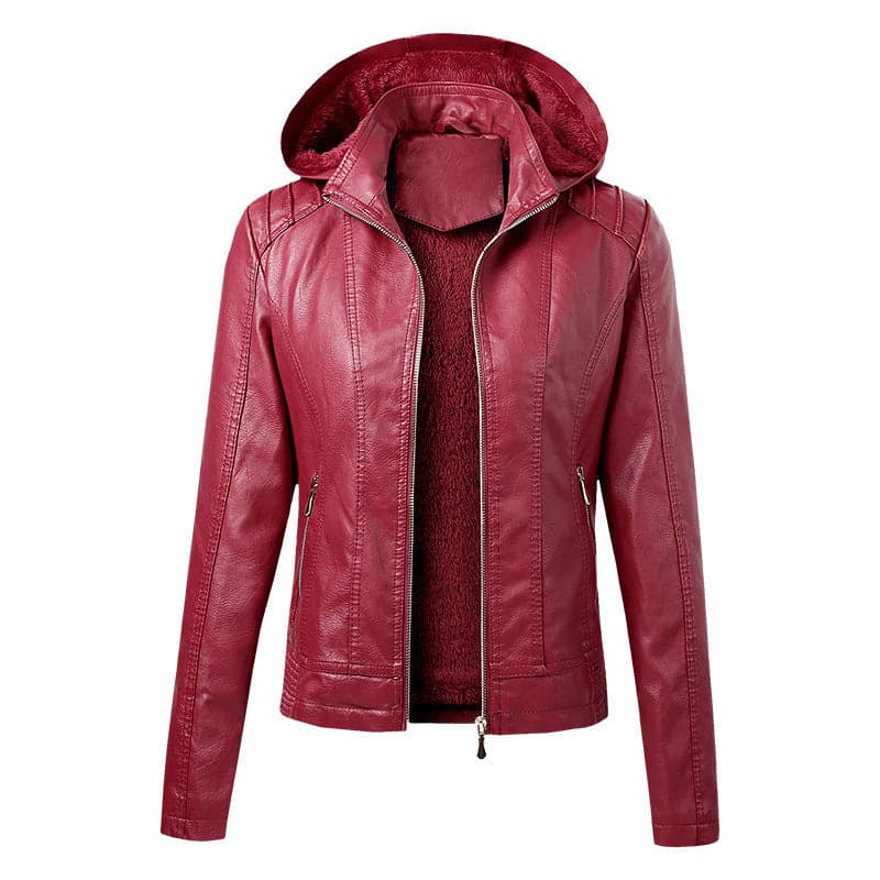 Christina - Modische gefütterte Damenlederjacke