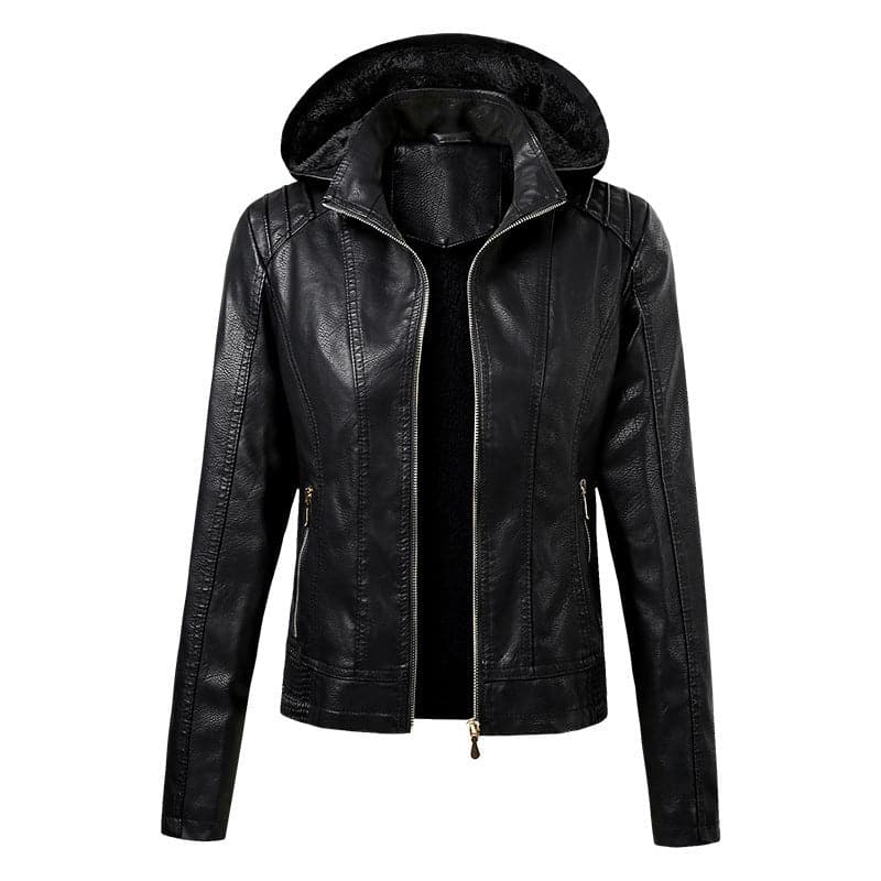 Christina - Modische gefütterte Damenlederjacke