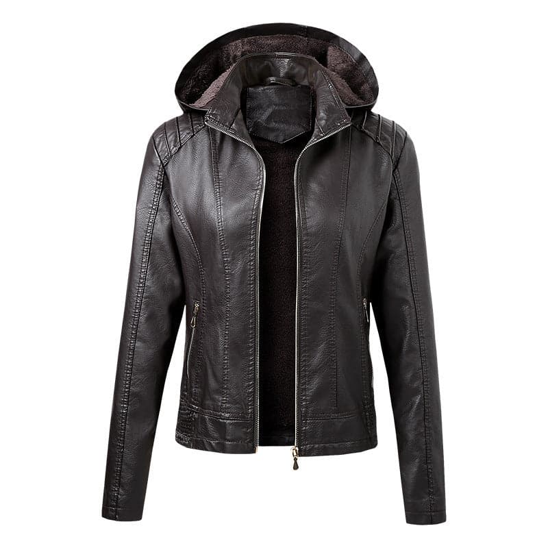 Christina - Modische gefütterte Damenlederjacke