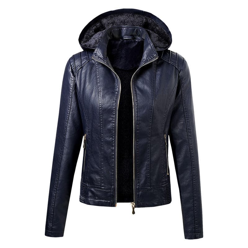 Christina - Modische gefütterte Damenlederjacke