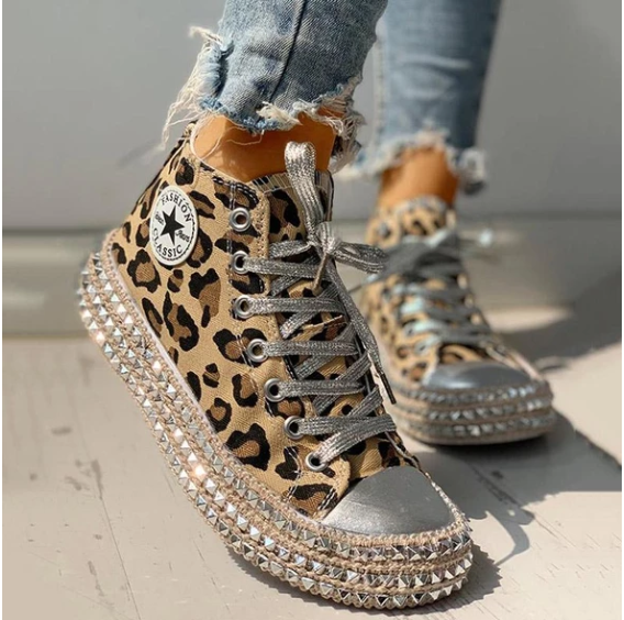 FREYA - Leoparden Glitzer Damenschuhe